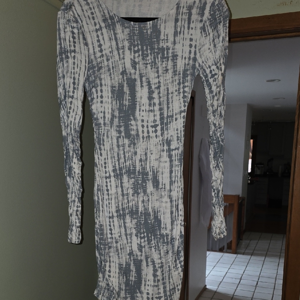 Steve Madden Blue and White Long Sleeve Dress